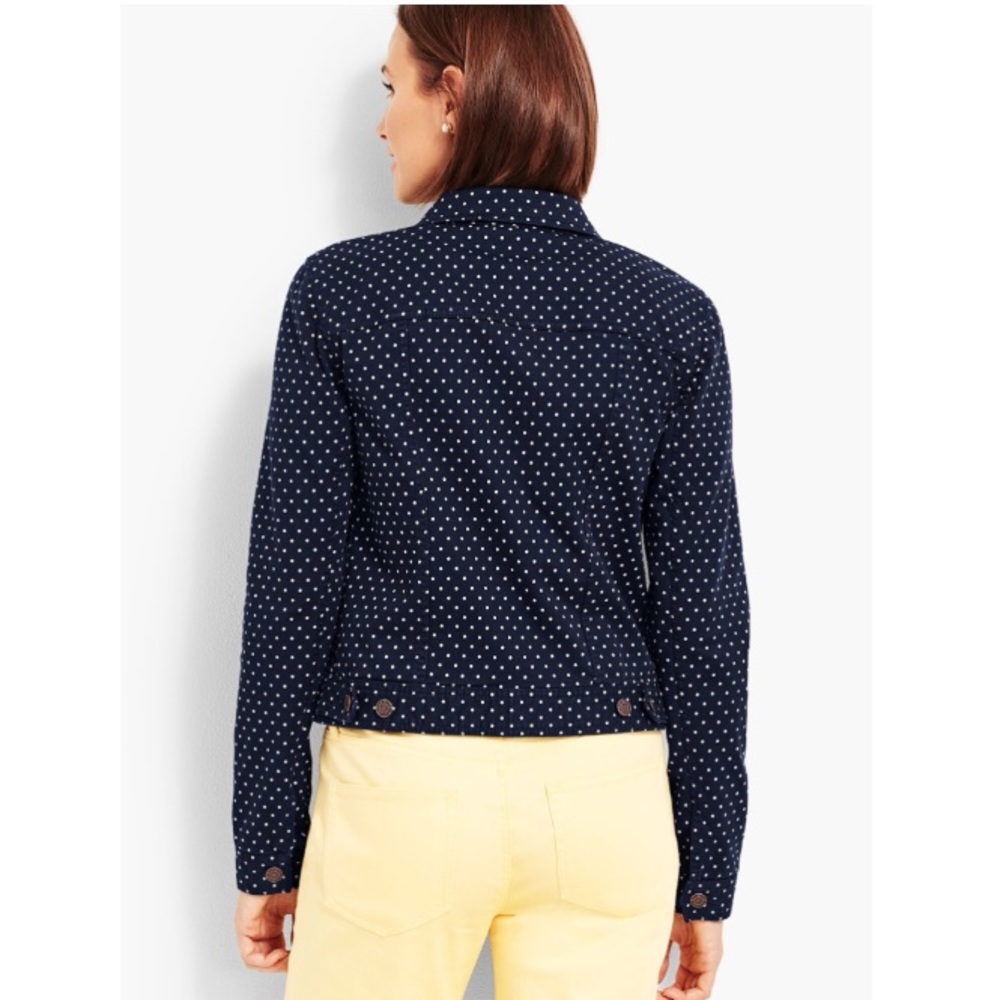TALBOTS | THE CLASSIC DENIM JACKET-DOT PRINT - Picture 12 of 12